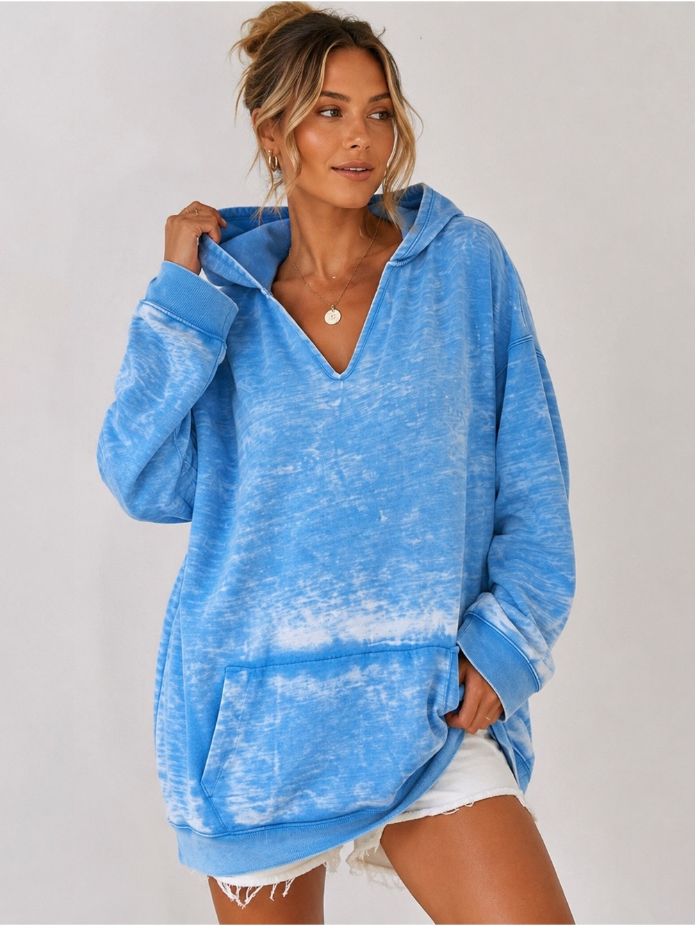 FREE PEOPLE “Get It” distressed hoodie